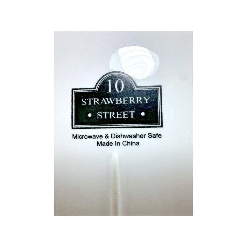 Strawberry Street 10 White Ceramic Serving Tray Handles MicrowaveDishwasher Safe